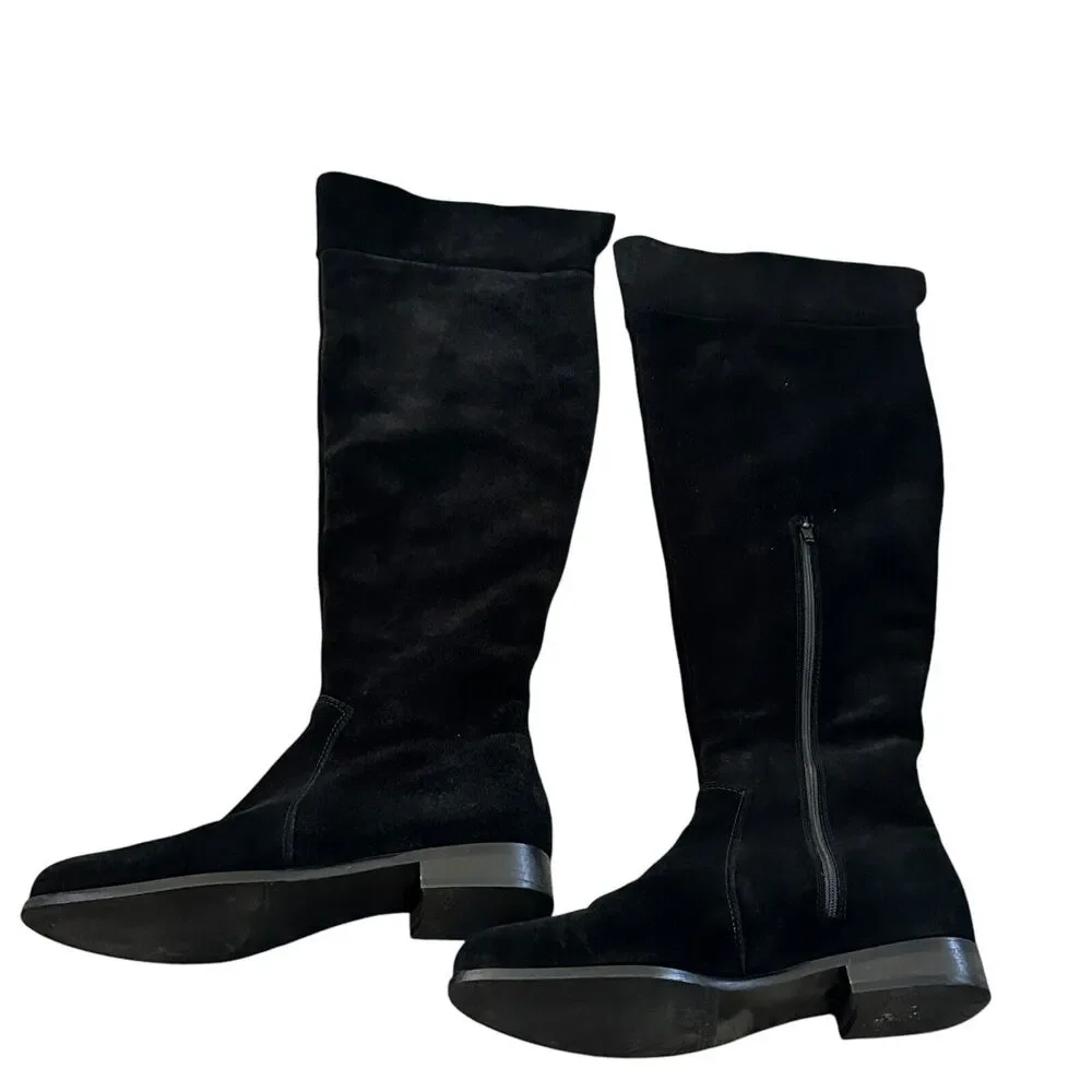 La Canadienne 6 M Women Henley Black Suede Waterproof Riding Tall Zip Boots